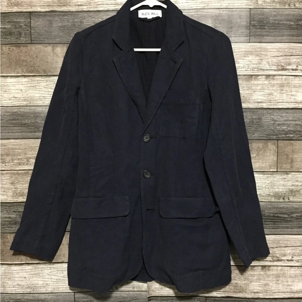 Alex Mill Women’s Blazer Jacket Coat Size XS Blue Linen Blend (READ DESC) - Picture 5 of 10